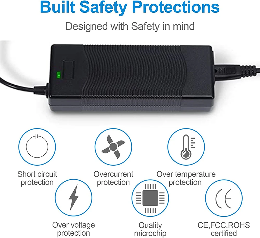 7S 리튬 배터리 팩용 플러그 충전 포트, 29.4V 2A 충전기 전원 공급 장치, 24V 입력 100-240V AC-DC DC 5.5x2.1mm, 5.5x2.5mm