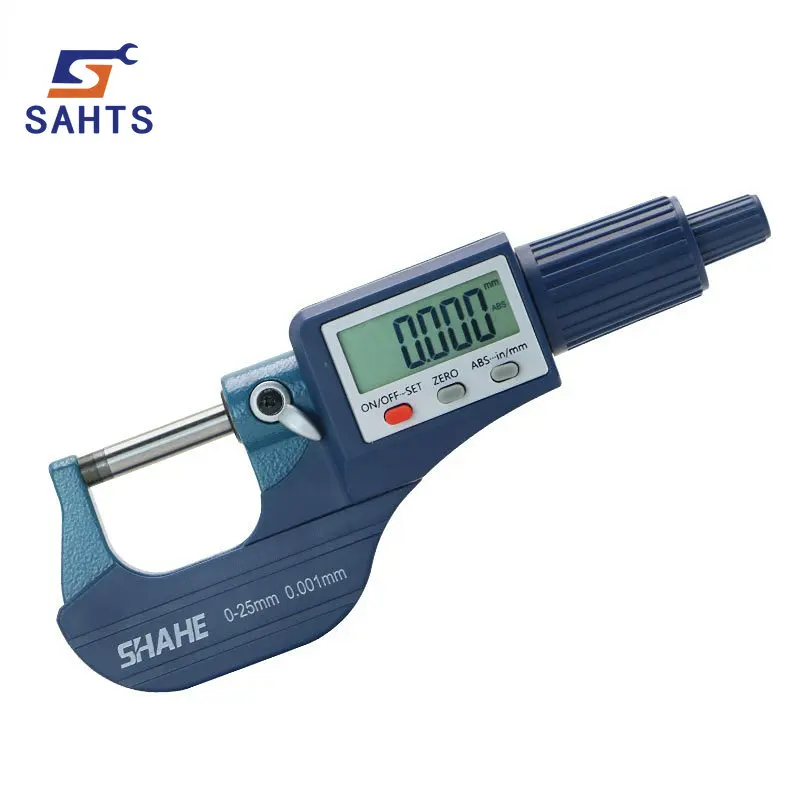 

SAHTS TOOL Shahe 0-25/25-50/50-75/100mm Electronic Micrometer Gauge Outdoor Digital Micron 0.001mm Digital Tool Caliper