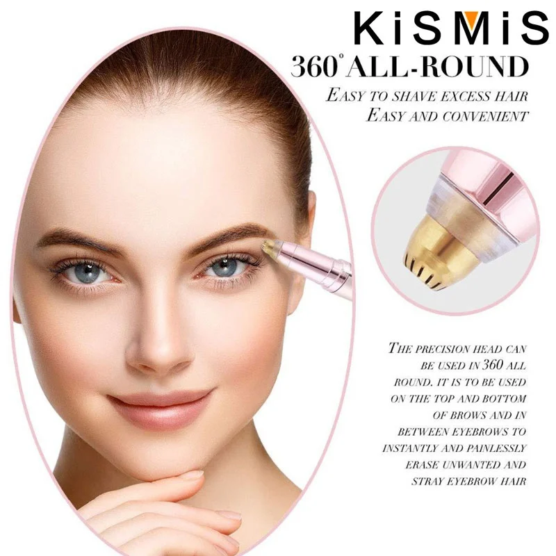 Eyebrow Trimmer Set Eyebrow Trimmer Eyebrow Razor Set Electric Epilator Hair Shaver Facial Hair Remover Eyebrow Trimmer Blade KISMIS USB Rechargeable Mini Painless Electric Eyebrow Trimmer Facial Hair Removal Shaver Epilator Pen Kit for Women