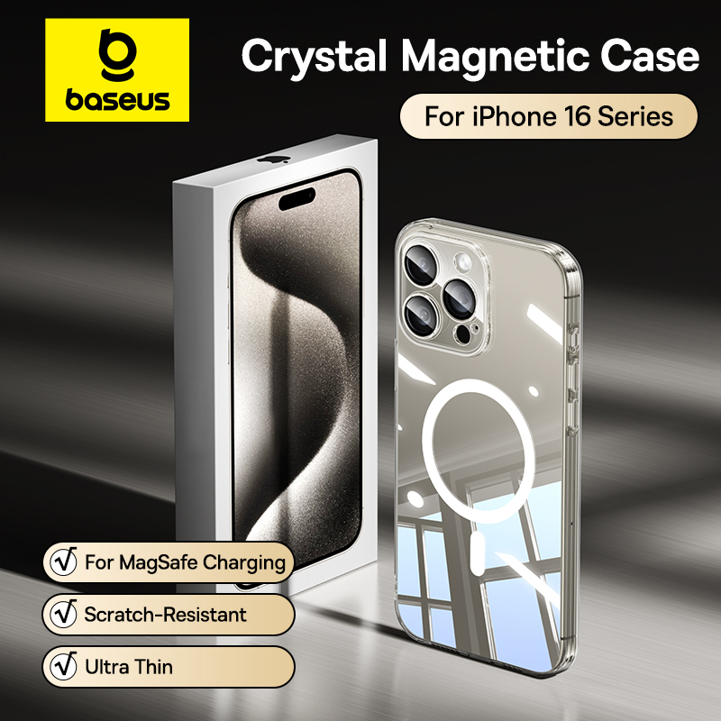 Baseus Magnetic Case for iPhone 16 15 14 Pro Max for MagSafe Wireless Charging PC Case for iPhone 13 12 11 Pro Max Funda Case
