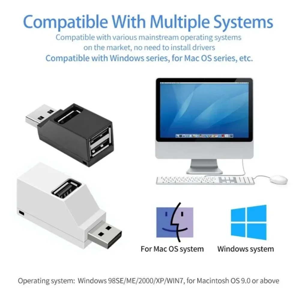 3 Ports High Speed USB 3.0 HUB Adapter Extender Splitter For PC Laptop MacBook P