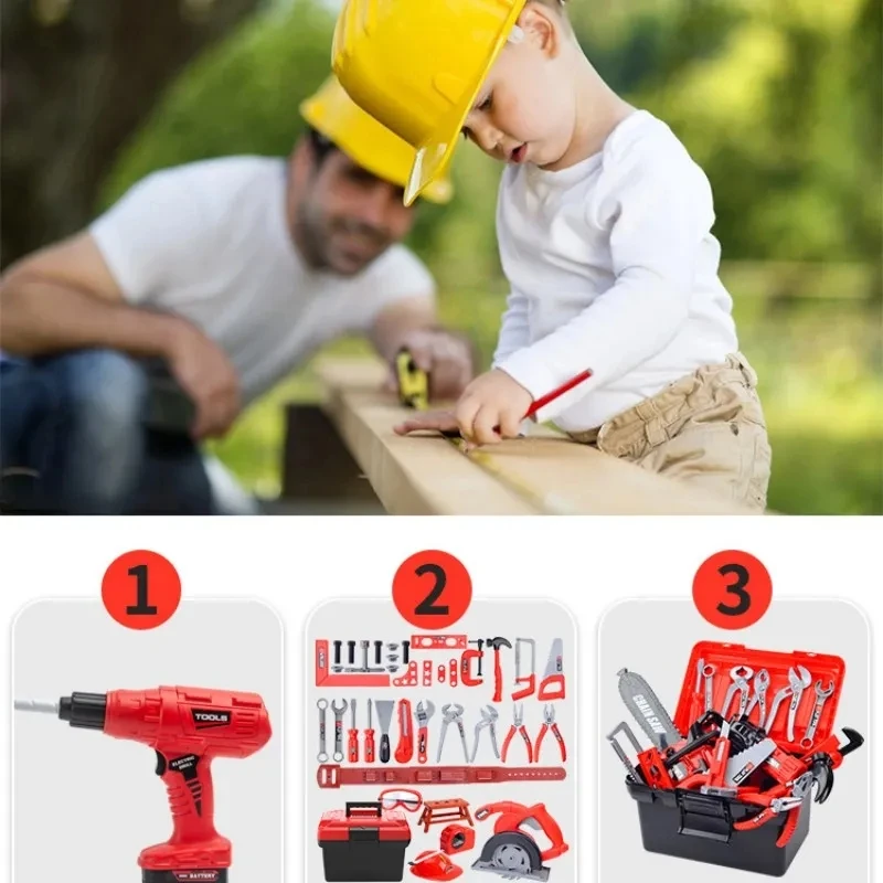 Tool Kits Repair Tool Set Toy Engineer Electric Drill Screwdriver Kids Repair Toys Kids Construction Toys Kids Pretend Play Set