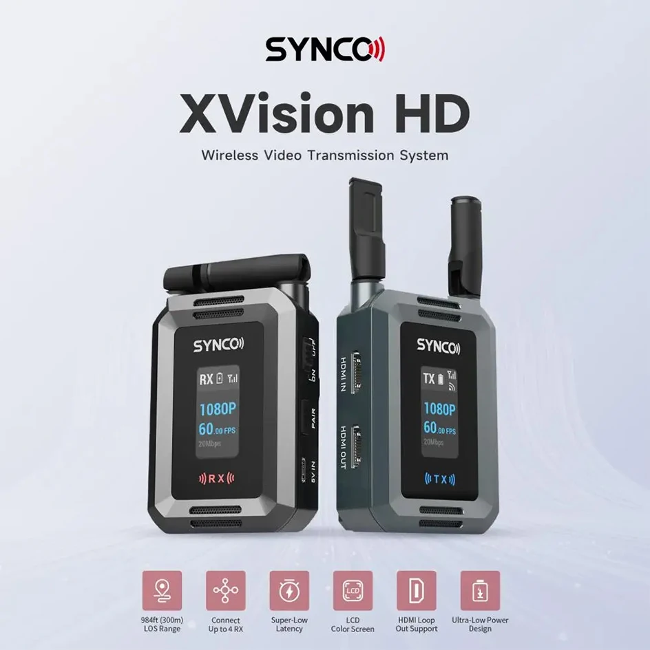 XVision HD Wireless Video Transmission System 1080P60 UVC Streaming 80ms Low Lat