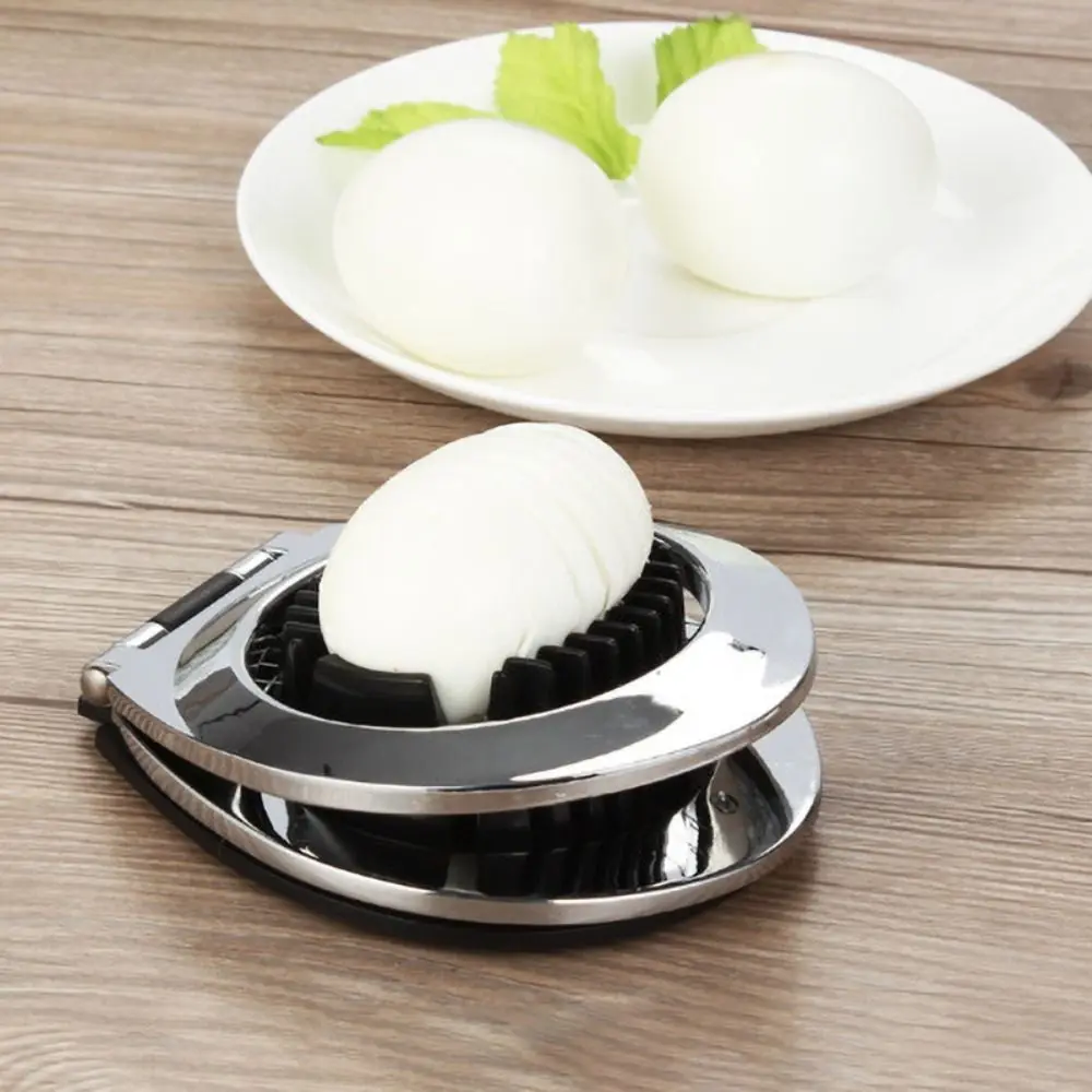 Description Picture 3 of itemKitchen Gadget 2 in 1 Egg Cutter Ergonomic Handle Japanese Style Egg Slicer Stainless Steel Rust-proof Strawberry Cutter Grapes