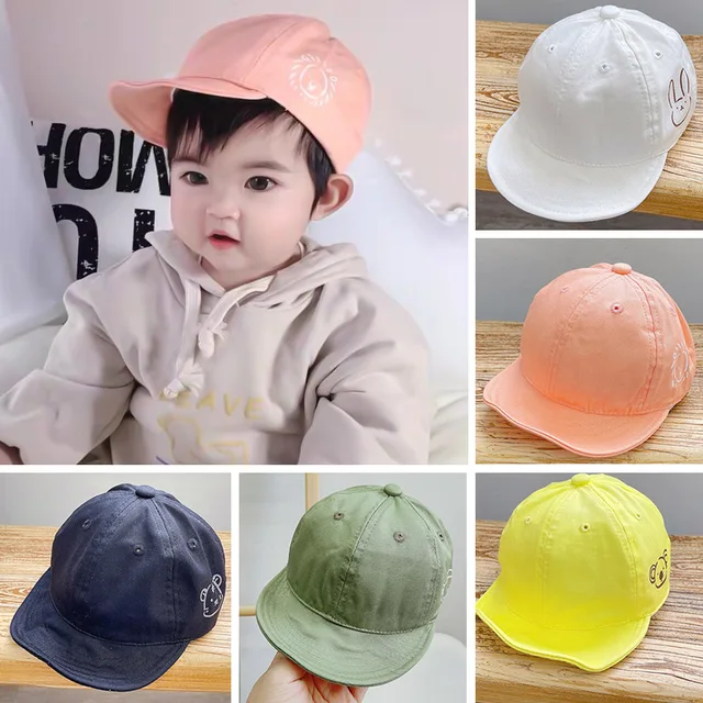 Cartoon Baseball Hat for Baby Boy Girl Solid Color Animal Print Snapback Cap Spring Summer Outdoor Infant Toddler Beach Sun Hats 2