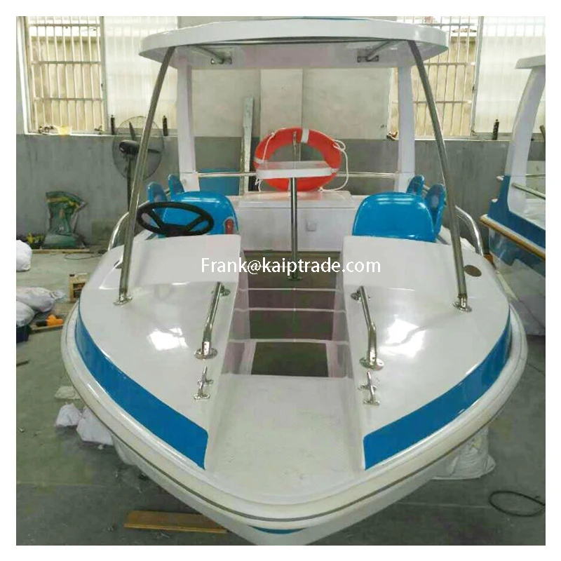 8 passagers automatic drain out water ​drainage electric leisure adjustable low high speed fiberglass battery boat with table