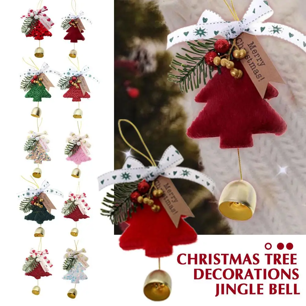 

1PC Christmas Large Bell Ornaments Christmas Jingle Bells For Xmas Tree Decorations Xmas Door Hanging Bells With Holly Berr X6L6