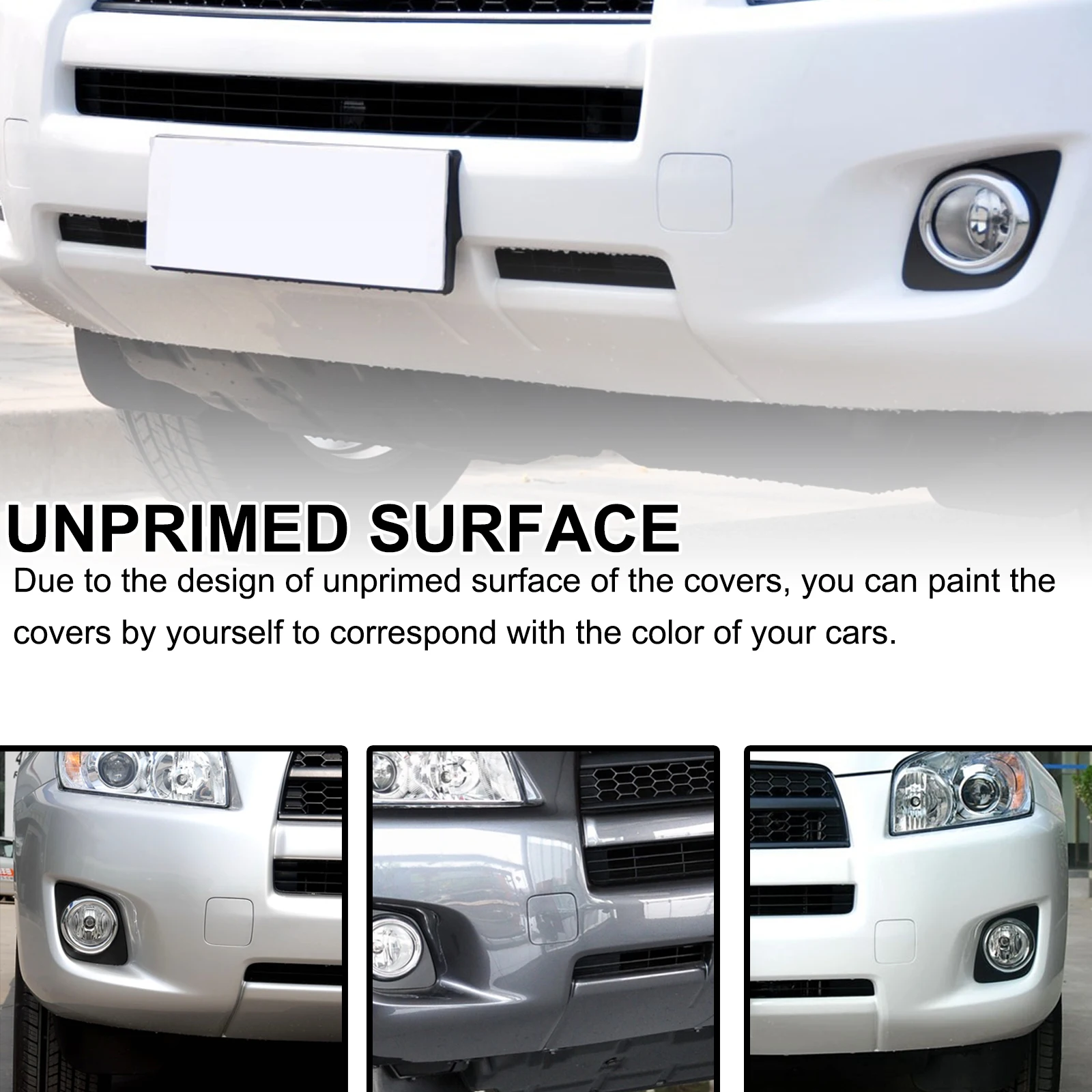 Car Front Bumper Tow Hook Cover Eye Towing Unprimed Cap Pair For Toyota RAV4 XA30 2009-2010 Left Right Trailer Caps Auto Styling