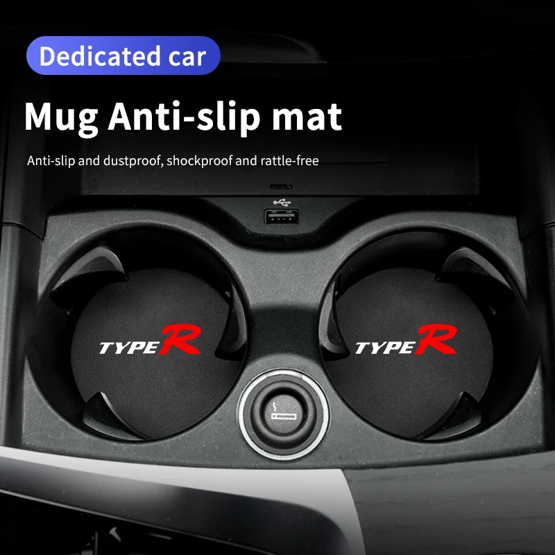 Car Coasters Water Cup Holder Pad Non-slip Cup Slot Mats For Honda Type R Types Civic Accord CRV Fit Jazz Transalp CBR cb500x cup holder coasters car coaster pads