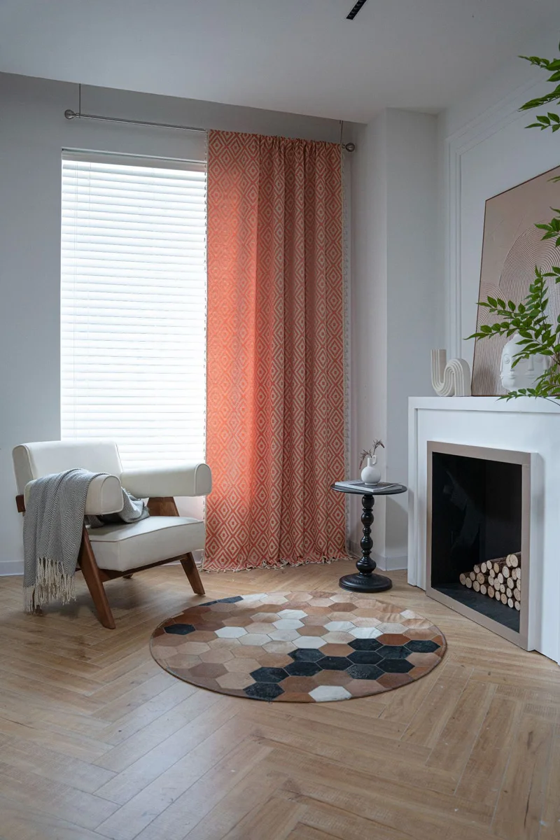 Description Picture 2 of itemBoho Curtains for Bedroom 1 Panel Room Darkening Curtain Geometric Patterned Tassels Window Treatment for Sliding Door & Closet