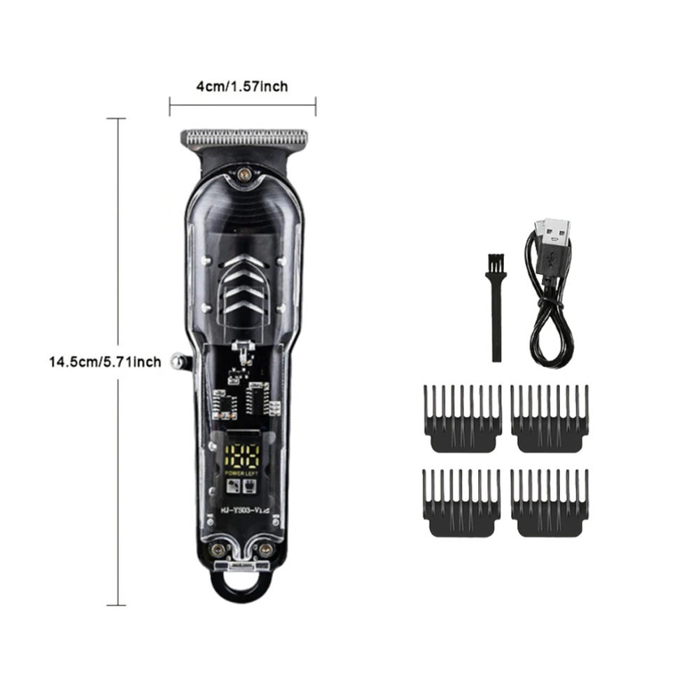 Transparent Body Electric Hair Clipper Professional Trimmer USB Rechargeable Hair Cutting Machine For Men Holiday Gift For Him BEST SELLERS Transparent Body Electric Hair Clipper Professional Trimmer USB Rechargeable Hair Cutting Machine For Men Holiday Gift For Him BEST SELLERS