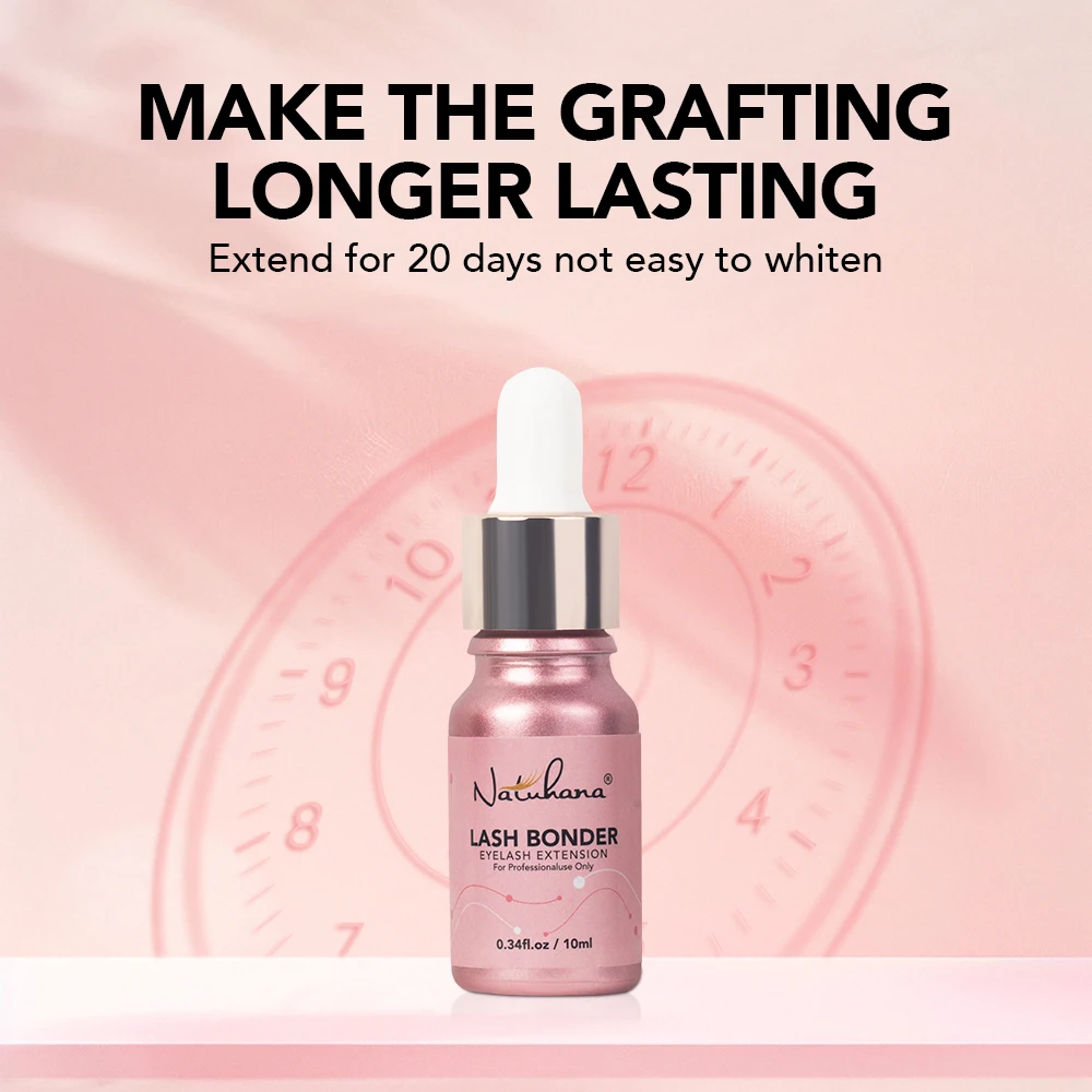Eyelash Glue NATUHANA Lash Bonder for Eyelash Extensions Sealant Longer Retention Waterproof Oil-Proof Super Bonder Glue Accelerator
