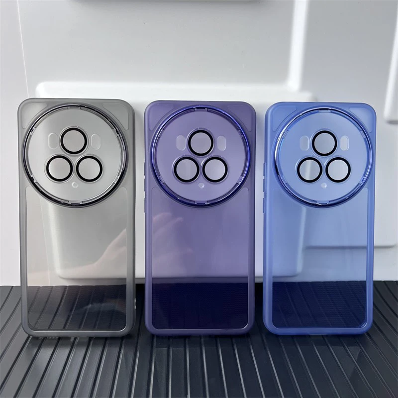 Luxury Soft Clear Silicone-Acrylic Phone Case with Glass Lens Protector