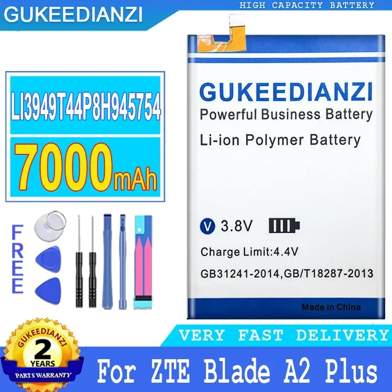 

7000mAh New GUKEEDIANZI Battery LI3949T44P8H945754 For ZTE Blade A2 Plus BV0730 A2Plus / Blade A610 Plus A610Plus A2Plus tools