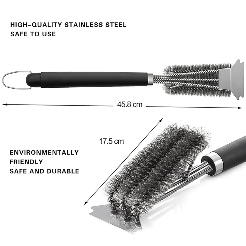Barbecue Grill BBQ Brush Clean Tool Grill Accessories Stainless Steel Bristles Non-stick Cleaning Brushes Barbecue Accessories barbecue cleaning tools grill brush cleaning brushes