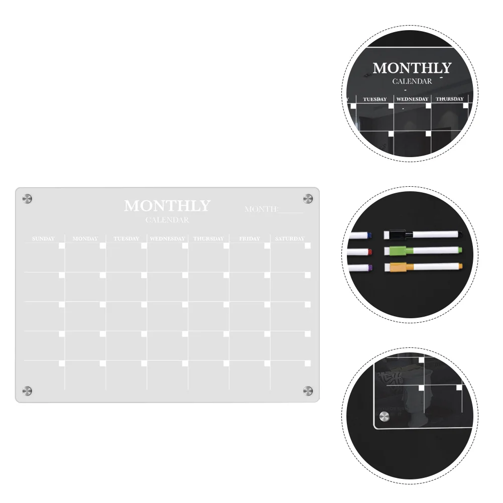 Magnetic Whiteboard Kitchen Plate Fridge Dry Erase Calendar Practical Acrylic Blank Board Schedule Transparent With  Pen 1pc board paint wood board small wooden chalk board kitchen restaurant signs writing notice message mark the price