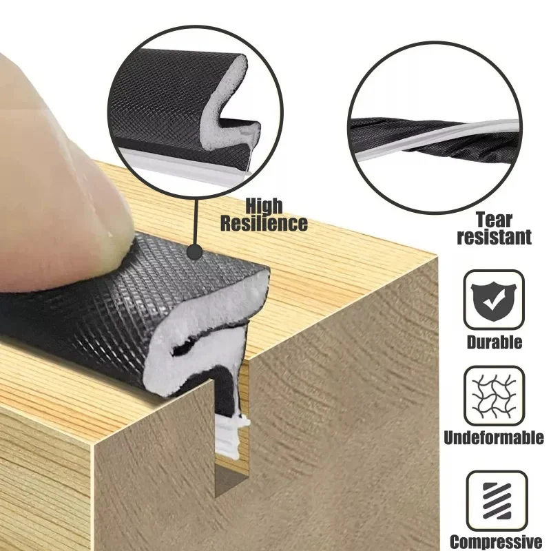 26 FT Door Frame Extra Thick Kerf Non-Adhesive Weather Stripping Seal Strip PU Foam, PE Cover, Groove Slot Installation For Large Gap, Sound, Dust, Water Insulation (26ft, White, Extra Thick Flanged - View #4