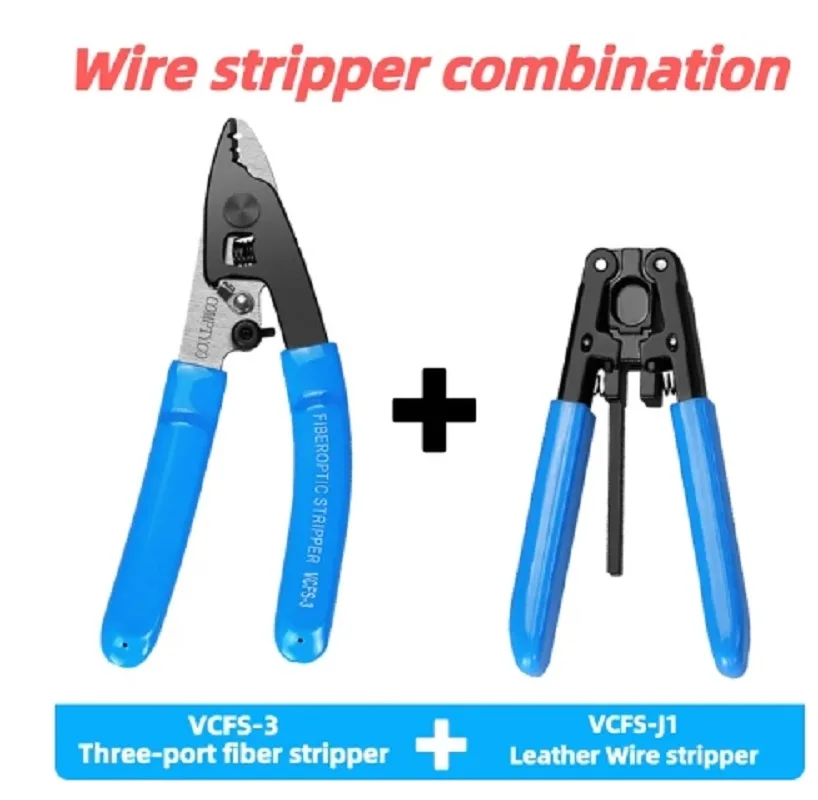 

Fiber Optic Tool Kit VCFS-3/2 Three/Two-port Fiber Stripper and VCFS-J1 Leather Wire Stripper FTTH Fiber Stripper Tools