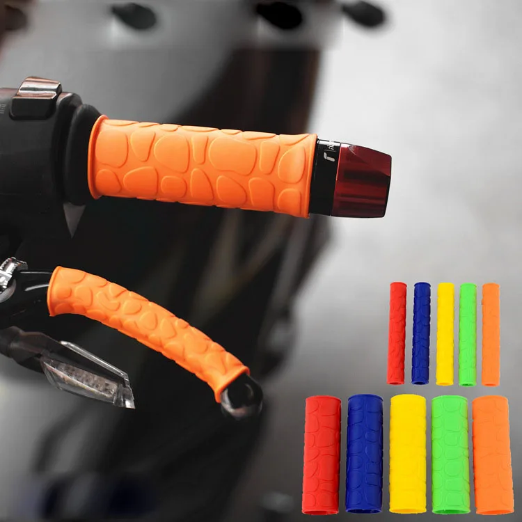 4 Pcs/set Motorcycle Bicycle Handlebar Grip + Brake Clutch Lever Soft Rubber Cover Left & Right 28mm / 11mm Wholesale 2x motorcycle lever guards clutch lever brake handlebar protector for r3