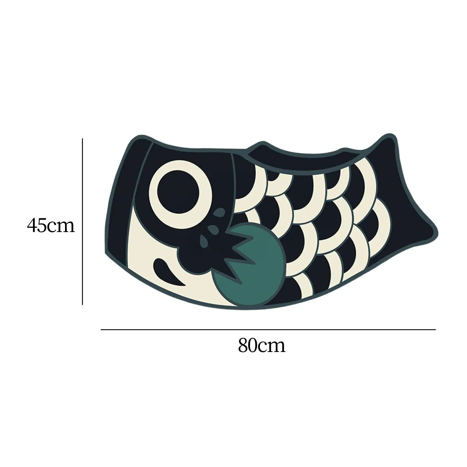 Japanese Koi Outdoor Mat Entry Rug Runner Carpet Comfortable Non Slip Fish Doormat for Hallway Porch Bathroom Kitchen Indoor