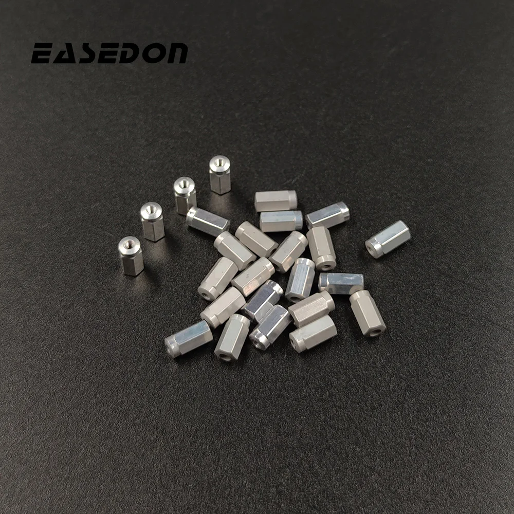 EASEDON Internal Hidden Bicycle Nipples HEX 10, Aluminum Alloy 14G 10mm Silver Black MTB Road Racing Spoke Ultralight 0.3g