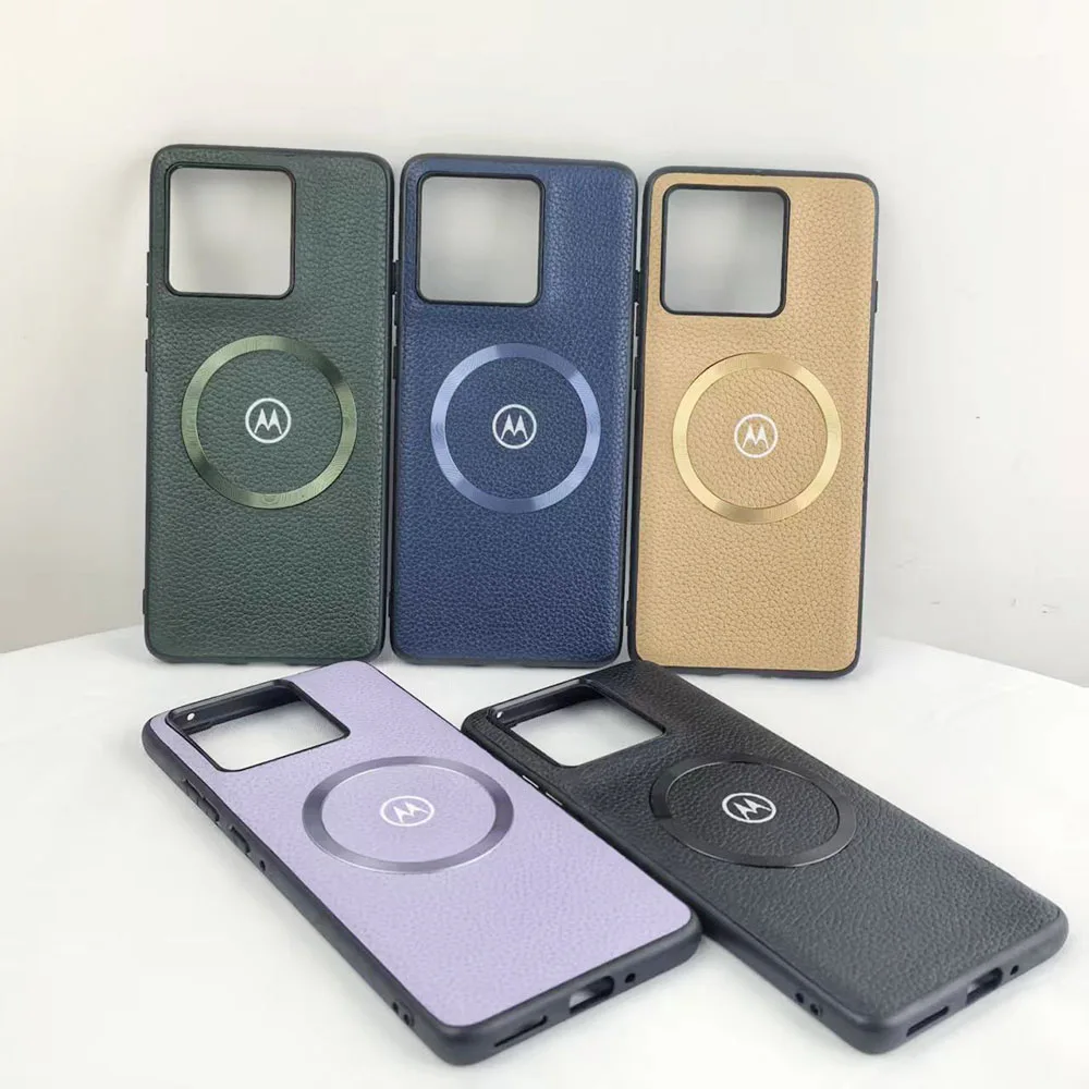 Leather Magnetic Phone Case with MagSafe Charging Compatibility