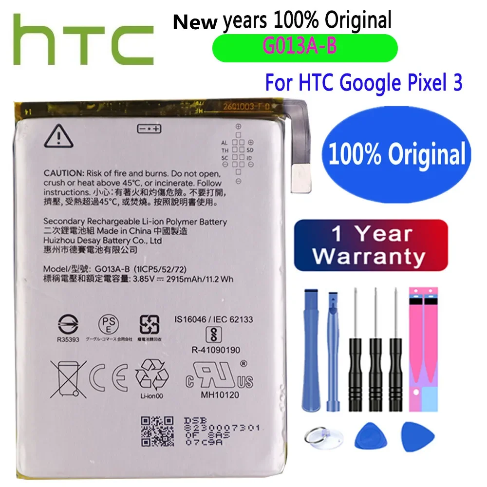 

G013A-B 100% Original Battery G013AB For HTC GOOGLE PIXEL 3 PIXEL3 G013B G013A 2915mAh High Quality Phone Battery Bateria +Tools