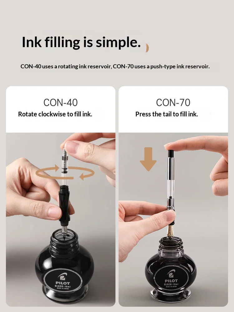 오리지널 파일럿 만년필 CON-40/CON-70 잉크 컨버터 스크류/프레스형 잉크 흡수기 필기구 사무용품 액세서리