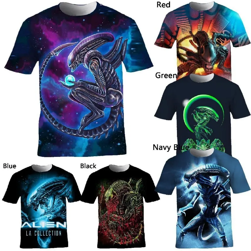

New Fashion Summer Funny Xenomorph Alien Predator Monster 3D Printed T Shirt Men Women Casaul Streetwear Harajuku Short Sleeve