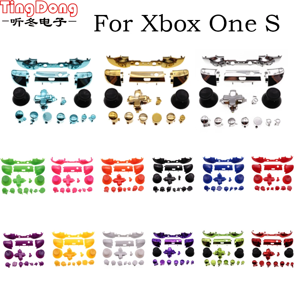 Per Xbox One S Dpad Abxy Trigger Grips Stick Parts Per Xbox One S Controller Set Completi Sostituzione Pulsante Cromato