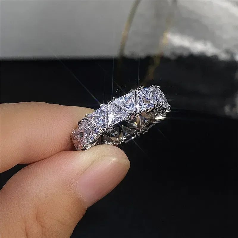 Wedding Rings Women's Unique Triangle Cubic Zirconia Design Jewelry
