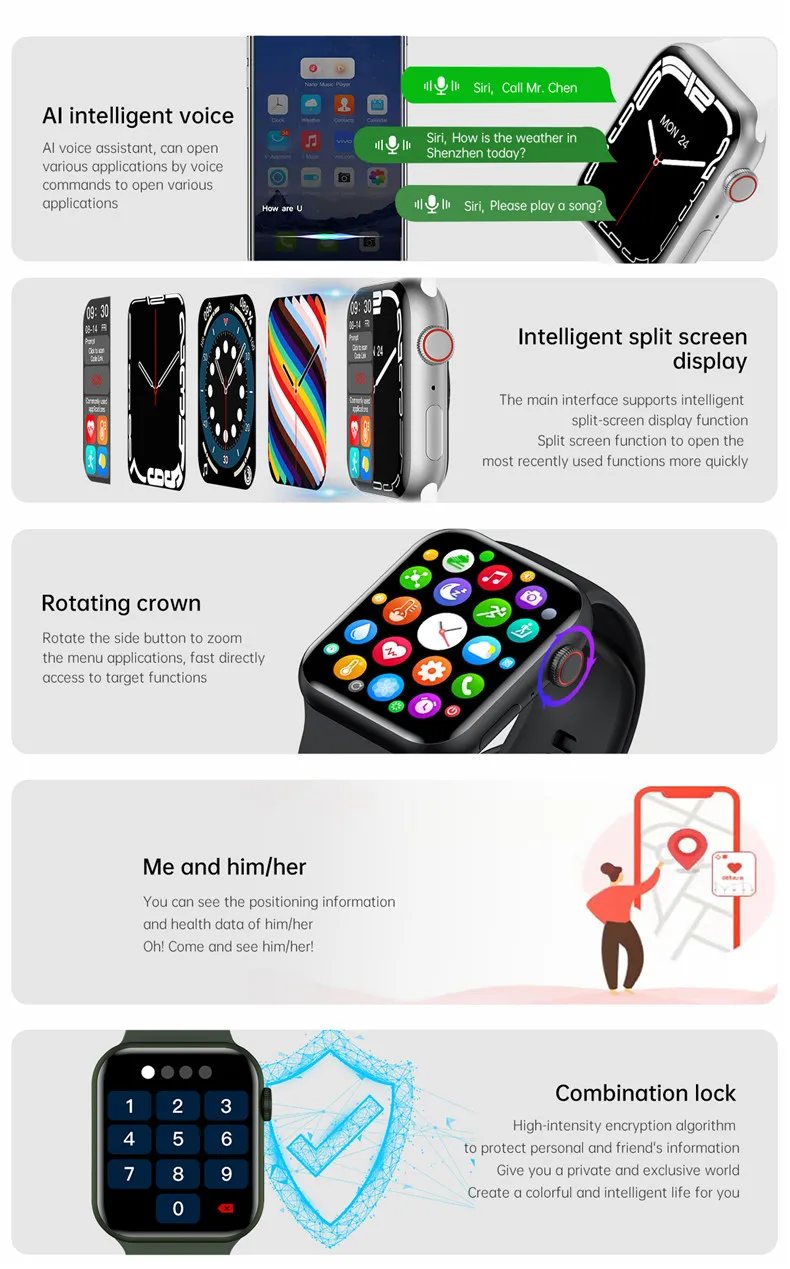 Original Smartwatch Series 7 HW37plus NFC Bluetooth Call Custom Dial 1.82 Inch 320*380 Full Touch Smart Watch Men Women
