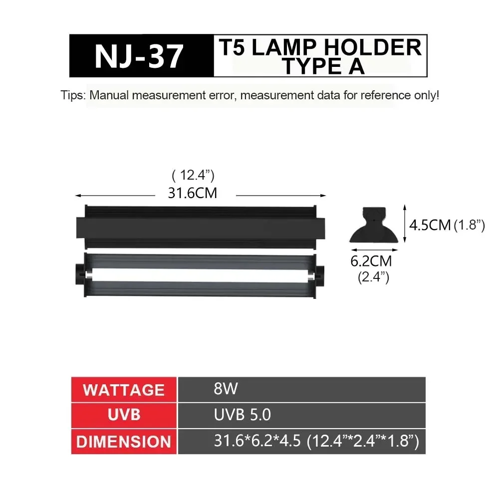 Reptile Pets Maned Lions Lizards Turtles Calcium Supplement Lamp Uvb 5.0 / Uvb 10.0 High Qualityt5 Lamp Bar Holder Lampshade Set