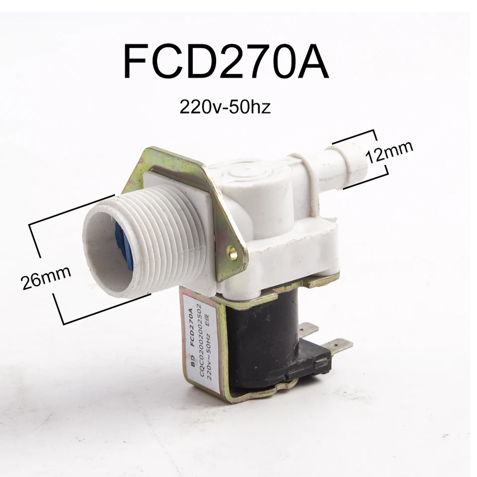 Elettrovalvola Ingresso Acqua FCD270A Per Lavatrice: 220V/240V, Attacco 3/4 BSPP, Ricambio Universale