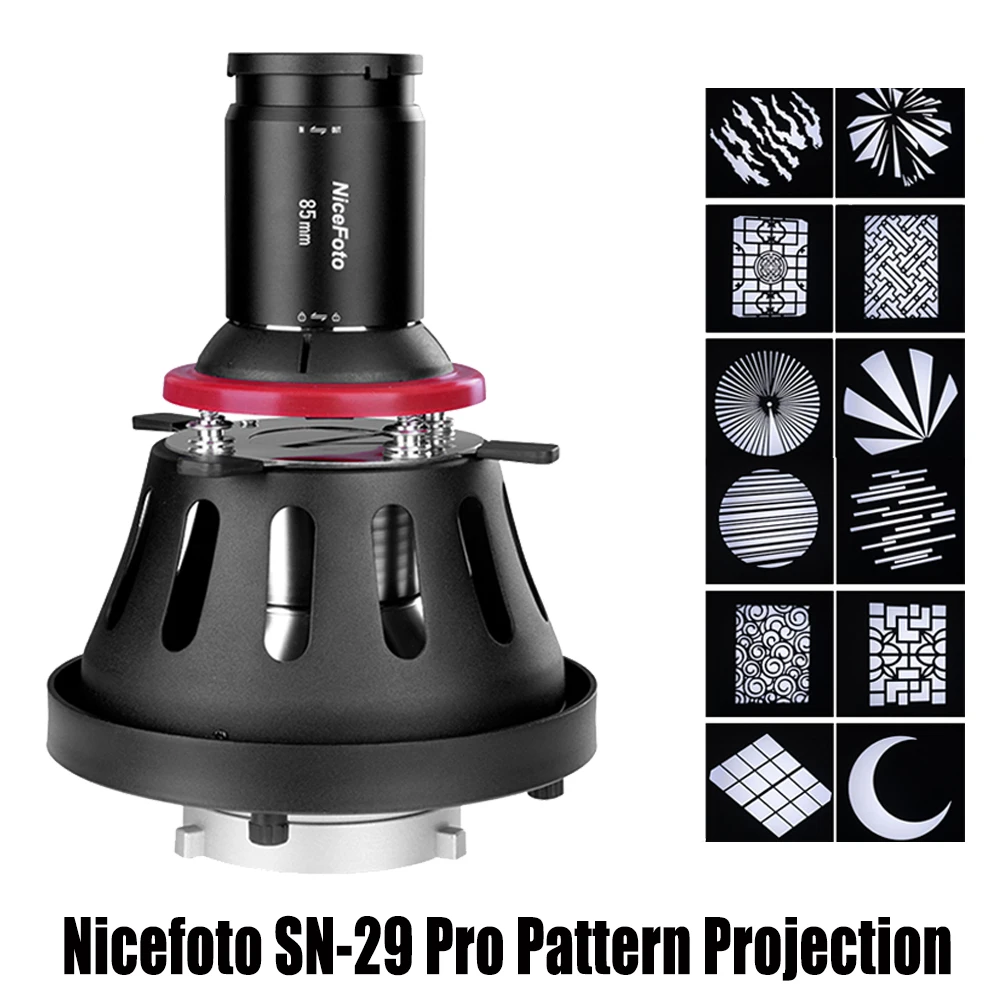 

Nicefoto SN-29 Pro Professional Optical Snoot Pattern Projection for Nicefoto Aputure Bowens Mount Photography light and Lens