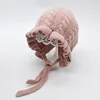 Baby Knitted Ruffled Tie Ear Protection Hats Newborn Cotton Warm Wool Hats 0-5 Years Old Baby Clothing Accessories 6