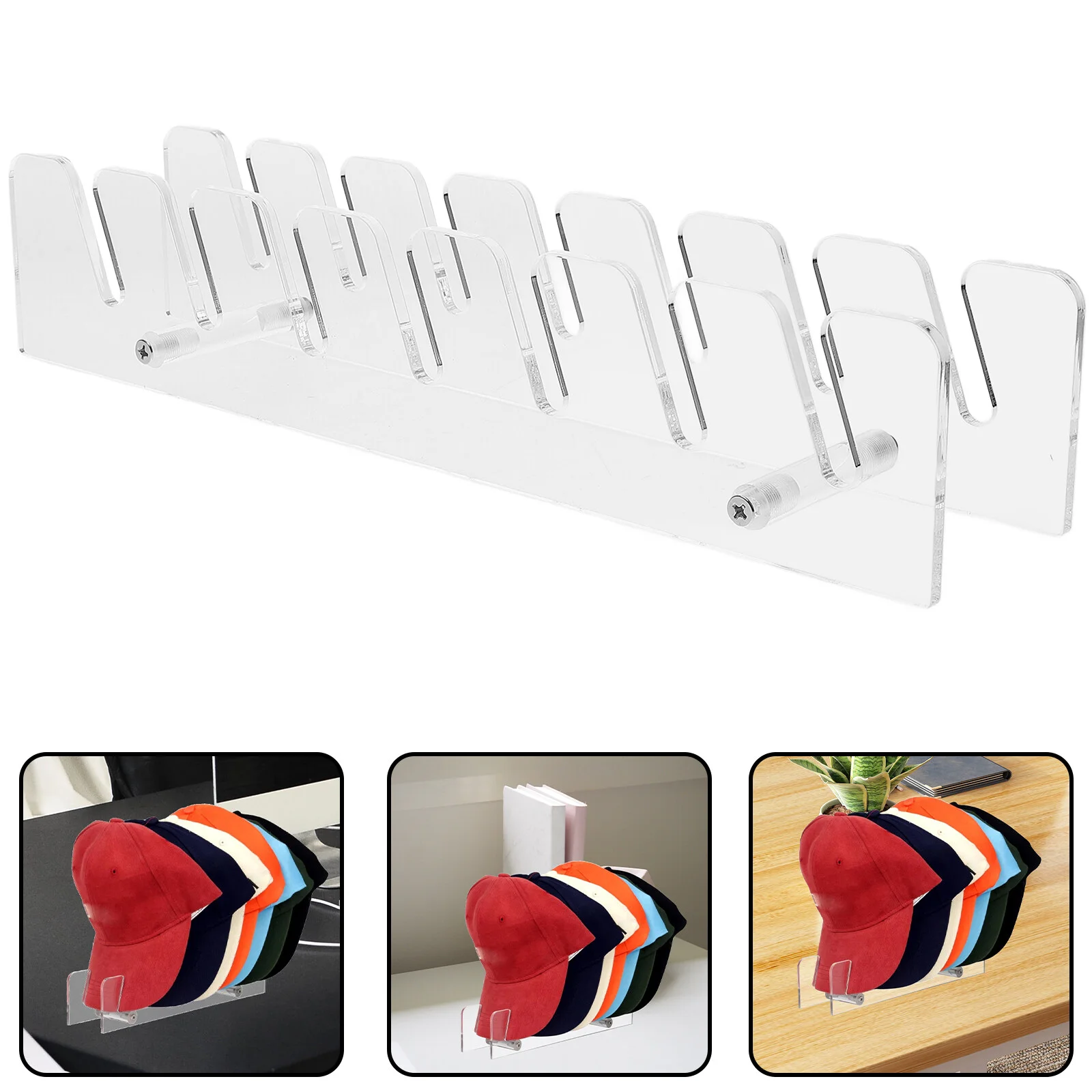 

Hat Rack Acrylic Stand Holder For Tabletop Display Bracket Reusable Desktop Home Shop Shelf Baseball Cap