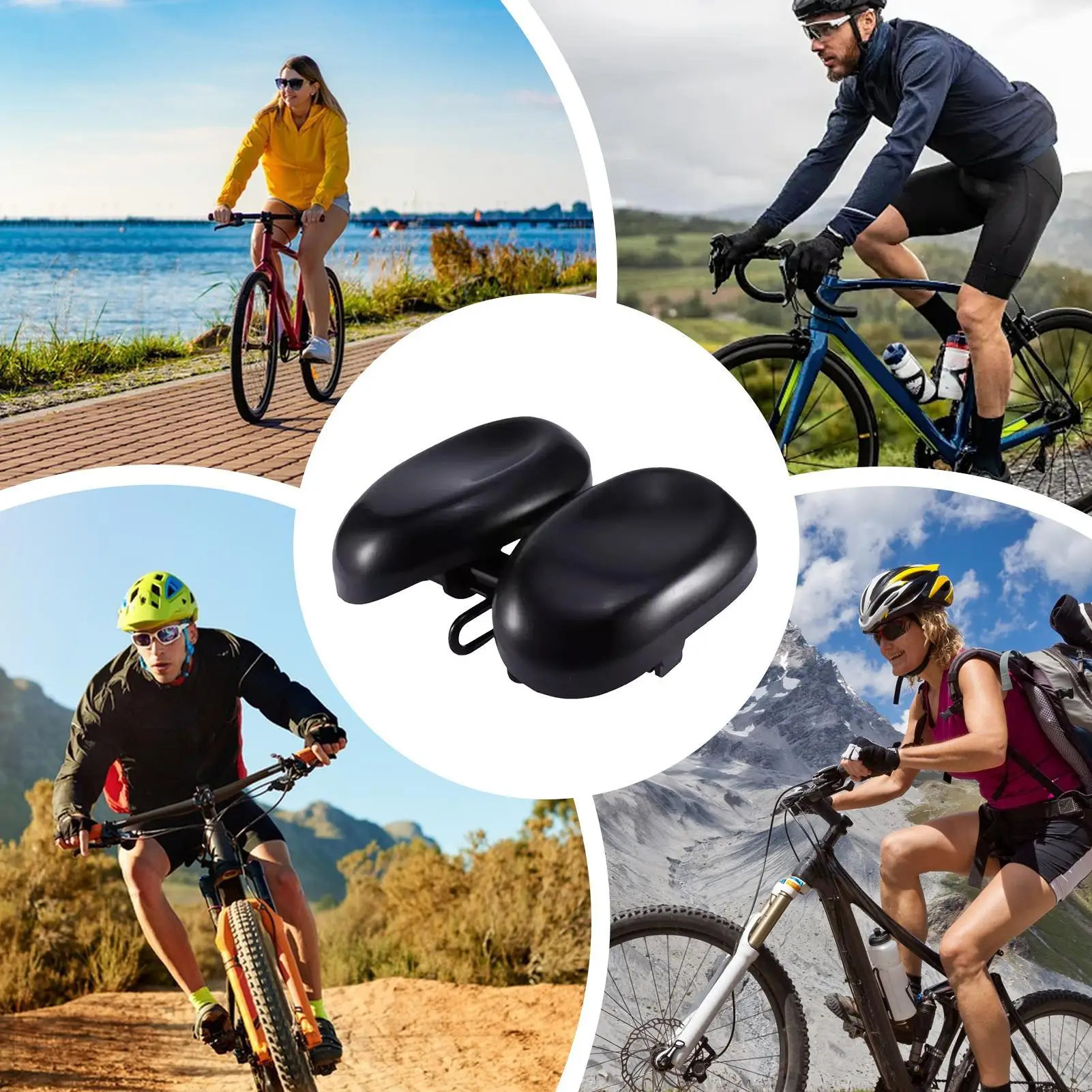 Bike Seat Cushion Adjustable Bike Seat Cushion Cover Shock Absorption Saddle Pad Riding Accessories For Daily Exercise Road