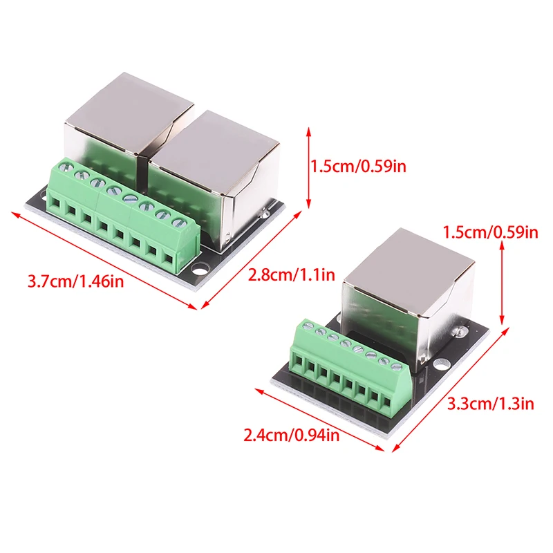 ? ? 1Pc RJ45 단일/이중 암 어댑터 보드 RJ45 네트워크 어댑터는 3.5피치 터미널을 8P 네트워크 어댑터로 변환합니다.
