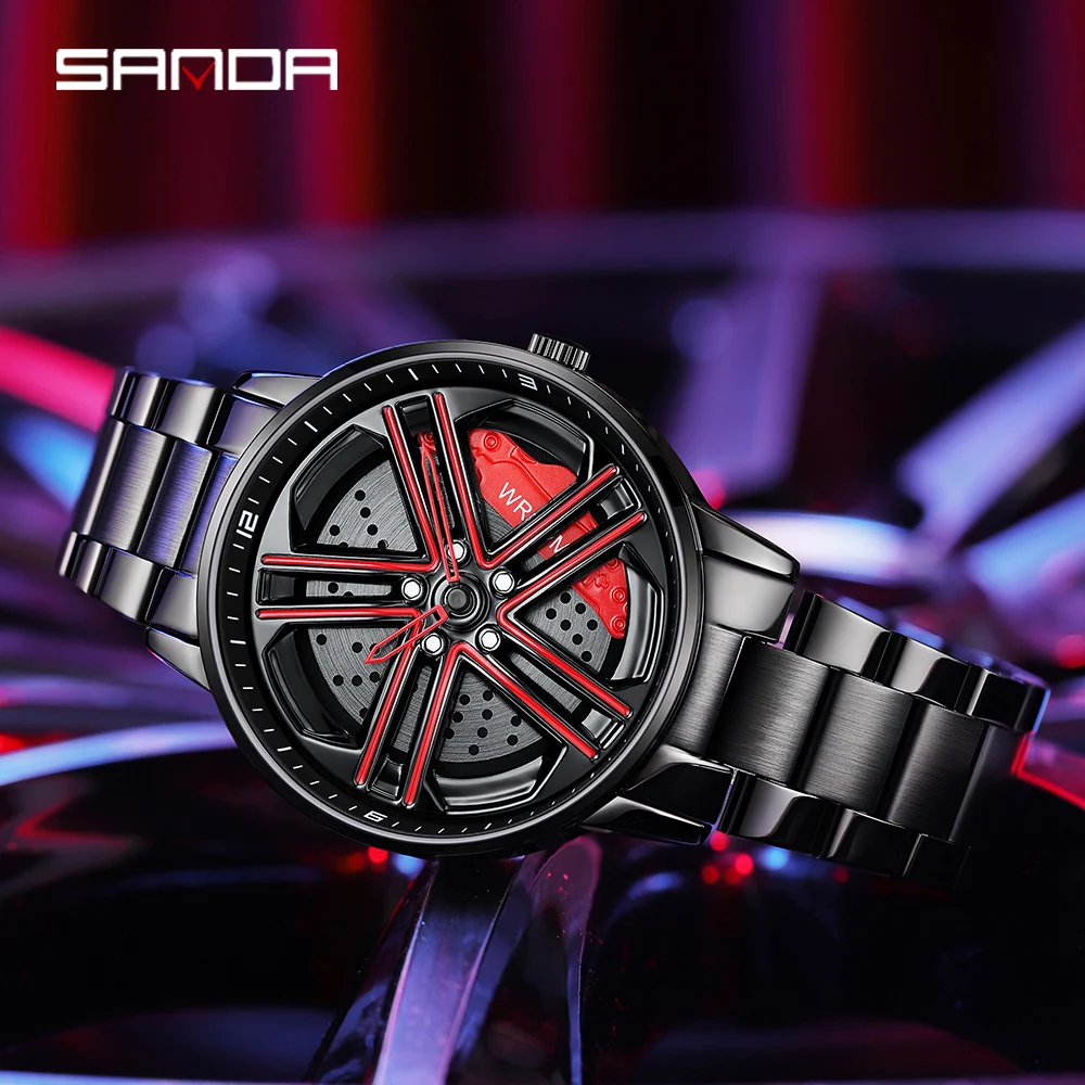 Mens Fashion Watches SANDA Steel Waterproof Sport Quartz