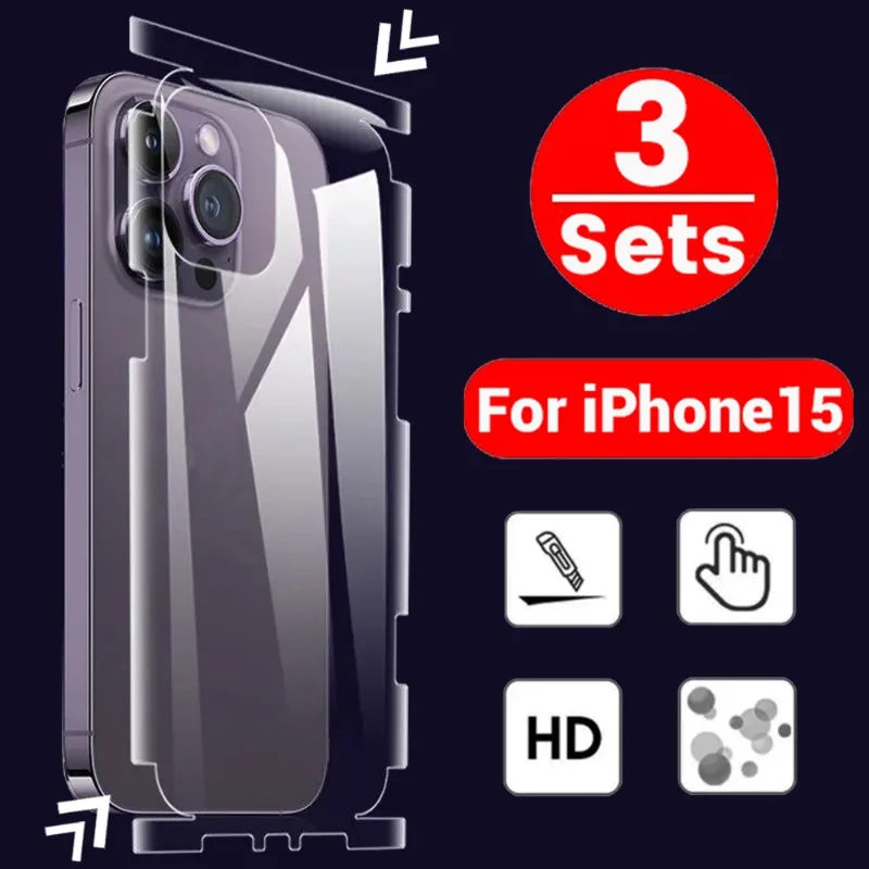Pellicola Posteriore Per Iphone 15 Plus Pro Max Pellicola Idrogel A Copertura Totale Per Iphone 15Pro 15 Plus Morbida Pellicola Protettiva Anti-Impron
