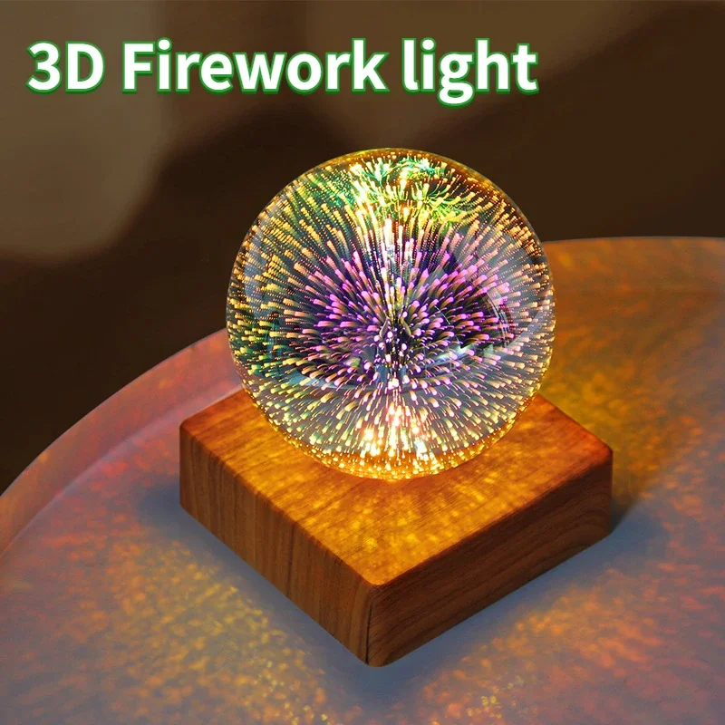 

Christmas LED 3D Firework LED Bulb Colorful Atmosphere Table Lamp Pendant Light Glass Ball for Star Sky Night Light Home Decor