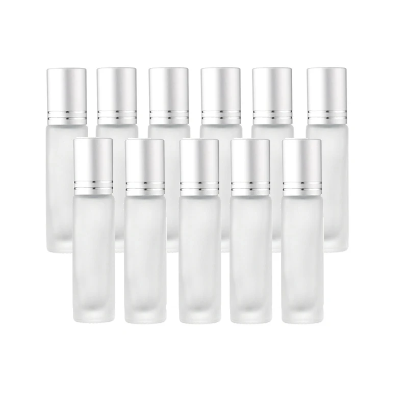 

48Pcs 10ML Frosted Glass Roller Bottles Empty Cosmetics Sample Containers Travel Portable Bottle Aromatherapy Perfume Vials