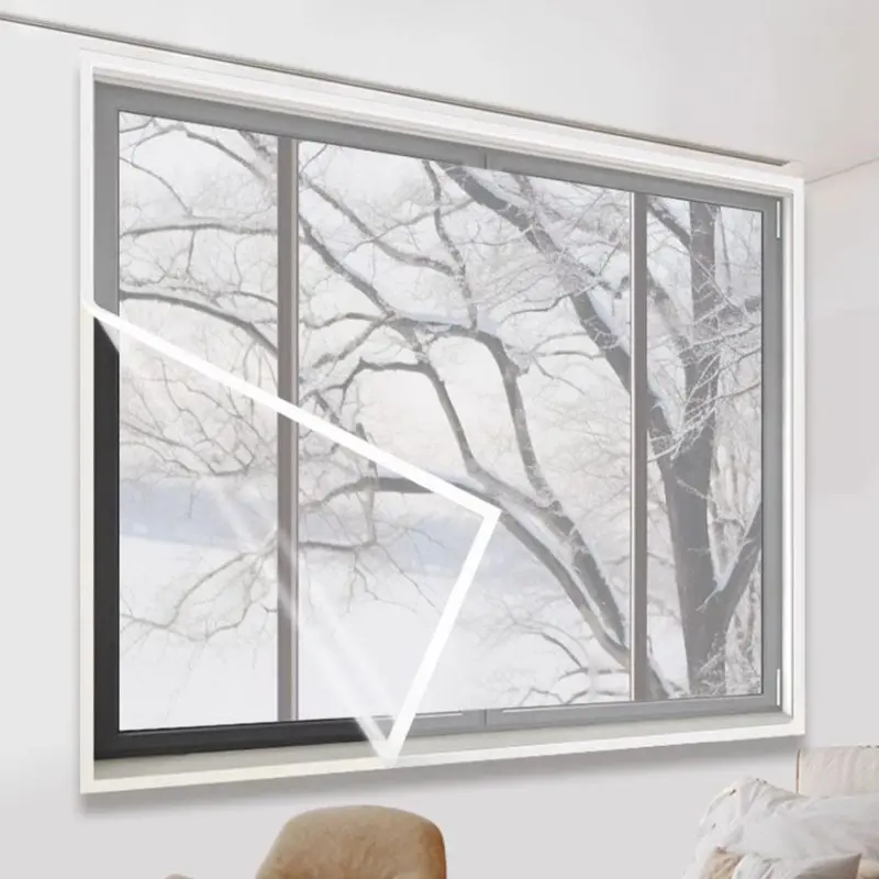 DIY Winter Insulation Film SelfaAdhesive Window Windproof Screen Keep Warm Soft Glass Film Transparent Door Curtain Thermal Film