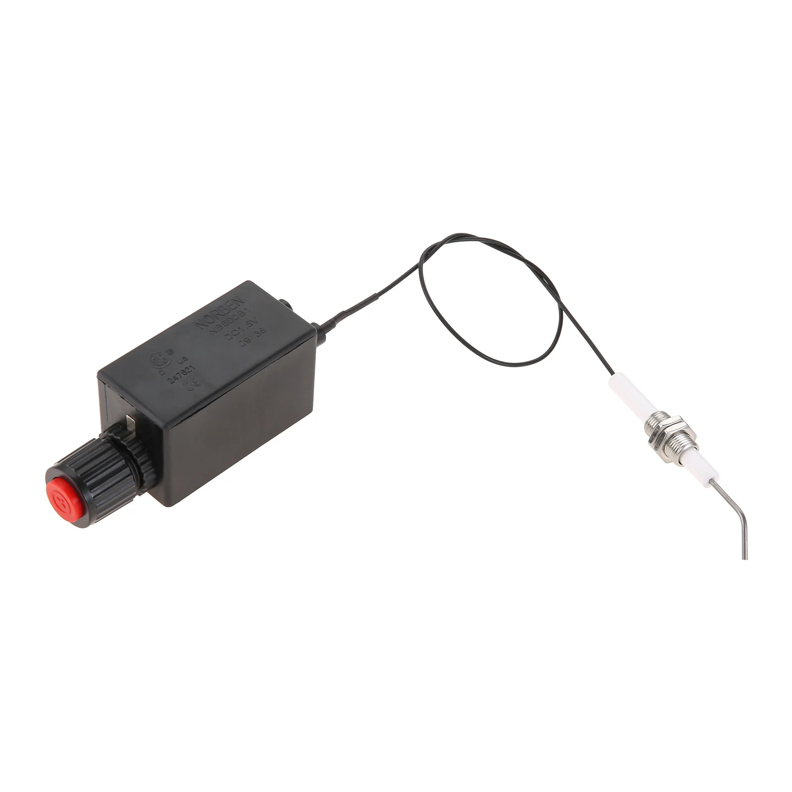 Grill Ignition System Ignition High Voltage Line Ignition Electrode Universal Spark Generator BBQ Gas Grill Replacement AA Igniter with Electrode Wire High Effiency Pulse Ignition Kit 11.8" Long
