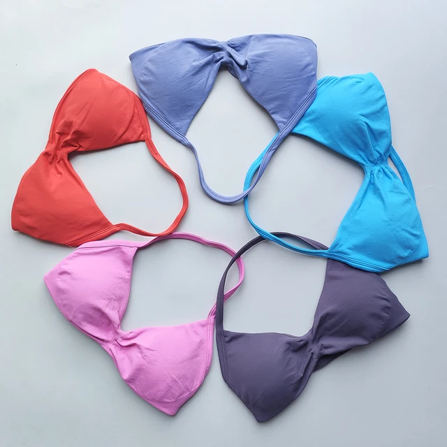 NO LOGO Sports Bra Strappy Backless Yoga Gym Bra Removable Cups Women Workout Clothing Gym Top Halter Sport Bras 1