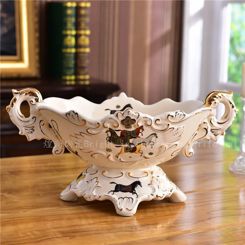 

Ceramic fruit plate fruit plate dry fruit plate living room decoration large capacity fruit plate set