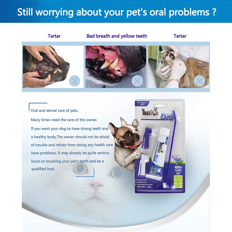 Title 7, Pet Toothpaste Puppy Toothpaste Toothbrush Set ...