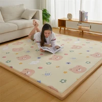 Thicken 2cm Tatami Carpet Coral Fleece Bedroom Living Room Carpet Window Bedside Children's Room Baby Crawling Home Non-Slip Mat 1