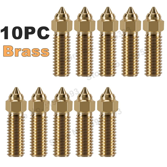 High-Speed Brass Plated Copper & Hardened Steel 3D Printer Nozzles